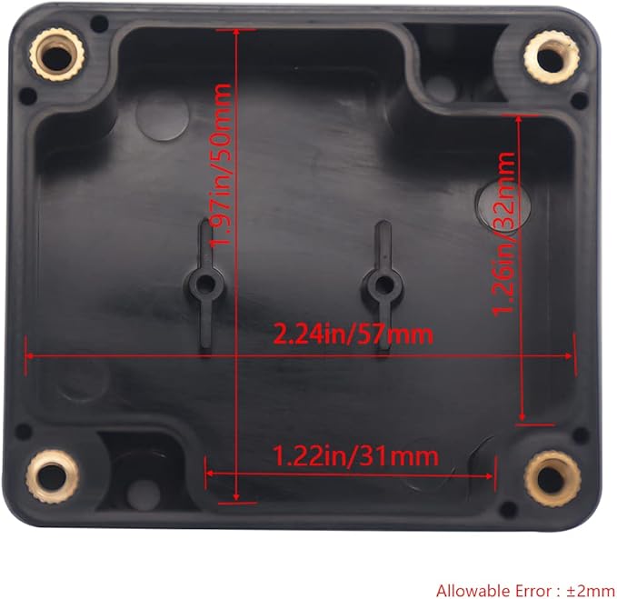 Project Box IP65 Waterproof Junction Box ABS Plastic Black Electrical Boxes DIY Electronic Project Case Power Enclosure2.48 x 2.28 x 1.38Inch (63 x 58 x 33mm) - Image 3