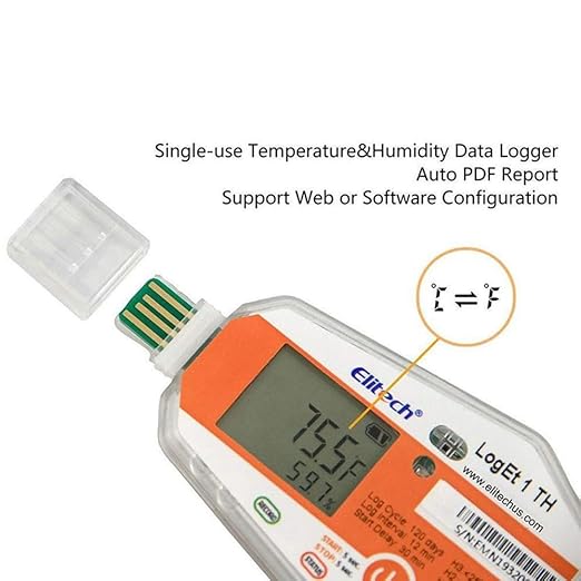 (Pack of 4) Thermal Mapping Area Mapping Single Use Temperature and Humidity Data Logger (Range: -30°C to 70°C) for Pharmaceuticals, Vaccine Cold Chain | Model: Elitech LogEt 1 TH - Image 4