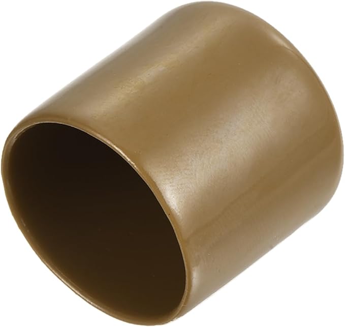 uxcell 20pcs Rubber End Caps 26mm(1 Inch) ID Vinyl PVC Round Tube Bolt Cap Cover Screw Thread Protectors Light Brown by uxcell