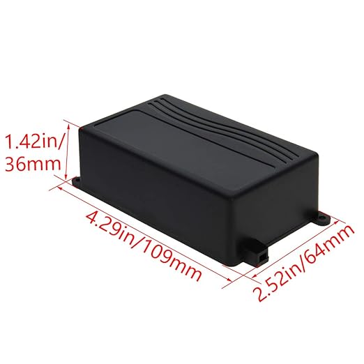 Fielect Dustproof Electronic Junction Box Plastic Enclosure Project Box with Ear for Electronic Projects ABS Black, 4.29" x 2.52" x 1.42" - Image 2