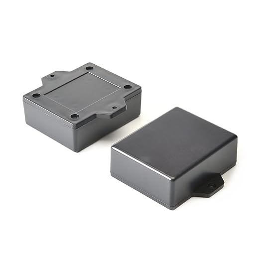 Fielect 3Pcs Project Box ABS Plastic Junction Box Dustproof Universal Electrical Project Case Enclosure with Ear Black, 2.44 x 1.97 x 0.87 inch by Fielect