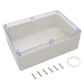 LeMotech ABS Plastic Junction Box Dustproof Waterproof IP65 Electrical Enclosure Box Universal Project Enclosure Grey with PC Transparent Clear Cover 10.4 x 7.2 x 3.7 inch (263 x 182 x 95 mm) by LeMotech