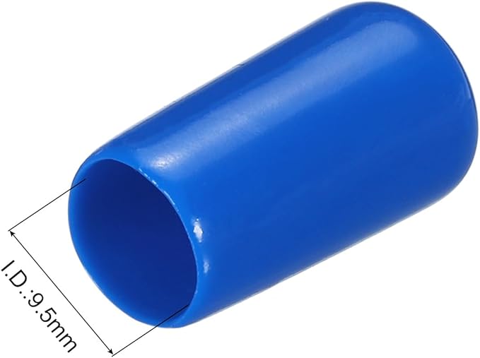 uxcell 20pcs Rubber End Caps 9.5mm ID Vinyl PVC Round Tube Bolt Cap Cover Screw Thread Protectors Blue - Image 3