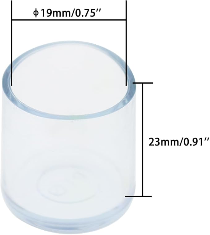 Round Chair Leg Caps,PVC Furniture Feet Covers,TTZEZE Transparent Round Floor Protectors,Clear Table Feet Covers Preventing Plastic Chair Leg Covers Scratches and Noise 19mm/0.75'', 12 - Image 2
