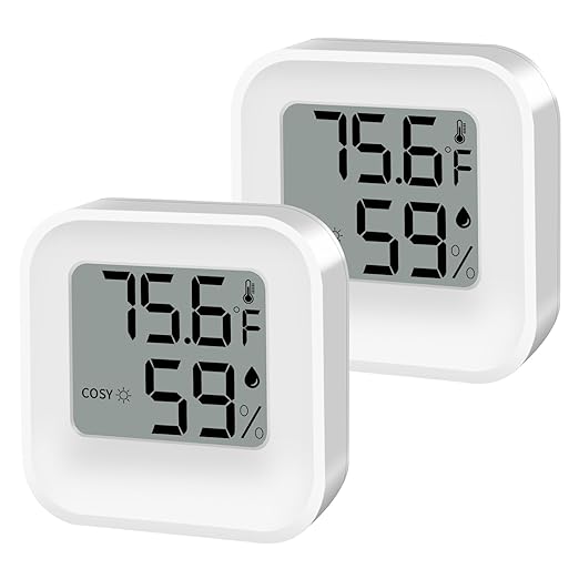 Digital Hygrometer Thermometer for Room Temperature Humidity Meter Indoor Thermometer Accuracy Calibration LCD Temperature Sensor, Bedroom, Baby Room, Office, Greenhouse, Cellar by KESHIDE