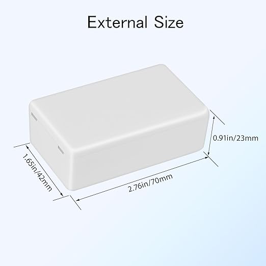 Project Box 8 Pieces Electrical Box Small Junction Box ABS Plastic Enclosure Power Electronic Case White 2.76" x 1.65" x 0.91"(70 x 42 x 23mm) - Image 3