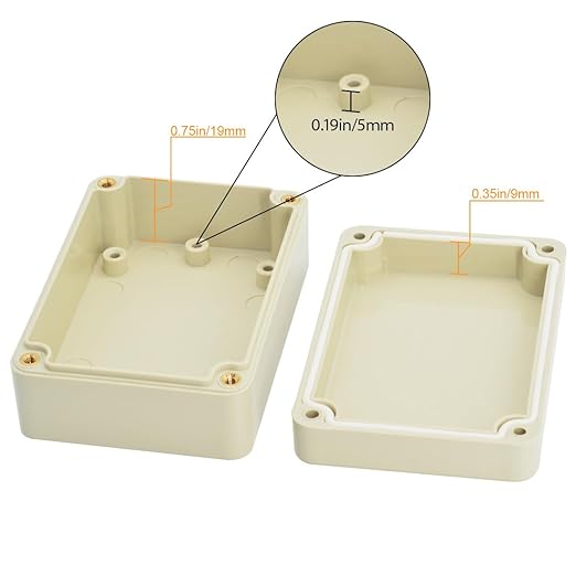 LeMotech Waterproof Dustproof IP65 ABS Plastic Junction Box Universal Electric Project Enclosure Pale Gray 3.3 x 2.3 x 1.3 inch (83 x 58 x 33 mm) - Image 4
