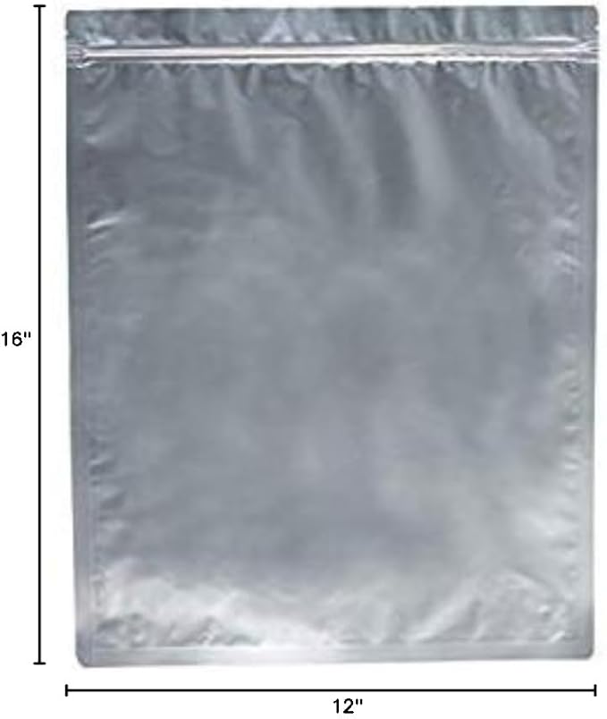 AwePackage Mylar Aluminum Foil Zipper Bag for Long Term food storage and collectibles - vacuum seal (50, 1.5 Gallon(12x16")) - Image 2