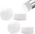 4 Pcs 2-3/8"(61 mm) Round Chair Leg Tips Caps, Silicone Rubber Furniture Leg Floor Protectors, Reduce Noise Folding Metal Chair Leg Cap Replacement for Bar Stool Leg Patio Indoor, White by BOPOREAE