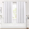 H.VERSAILTEX White Curtains Thermal Insulated Window Treatment Panels Room Darkening Privacy Assured Drapes for Living Room Back Tab/Rod Pocket Bedroom Draperies, 42 x 63 Inch, 2 Panels by HVERSAILTEX