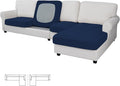 Easy-Going Stretch 4 Pieces Couch Cushion Covers for Sectional Sofa Left/Right L Shape Chaise Lounge Sofa Seat slipcover Anti-Slip Sofa Cover Soft (3 Seater + 1 Chaise, Navy) by Easy-Going