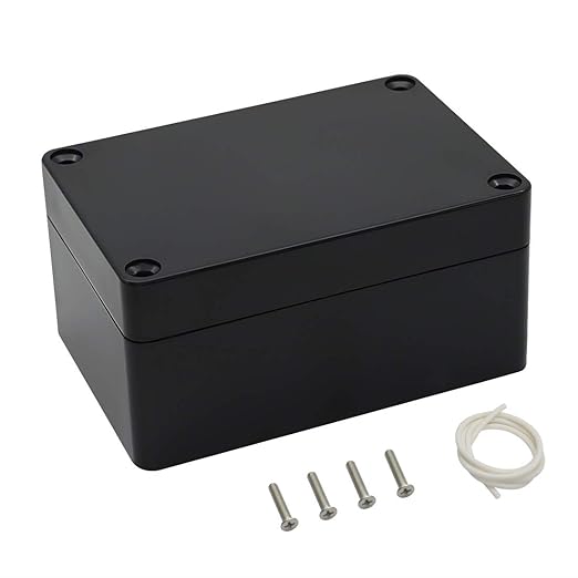 LeMotech Junction Box IP65 Waterproof Project Box Dustproof ABS Plastic Electrical Boxes Universal Enclosure for Electronic Black 3.93x 2.68x 1.97 inch (100 x 68 x 50 mm)(Pack of 1) by LeMotech