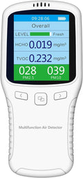 Air Quality Monitor Indoor, 8 in 1 Formaldehyde Detector, voc Meter, Detect Indoor HCHO,TVOC,AQI,PM2.5,PM10,PM1.0,Temperature and Humidity Tester. Colorful LCD Screen & USB Charging (White) by Unknown