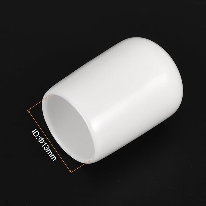 uxcell 20pcs Rubber End Caps 13mm ID Vinyl Round End Cap Cover Screw Thread Protectors White - Image 3