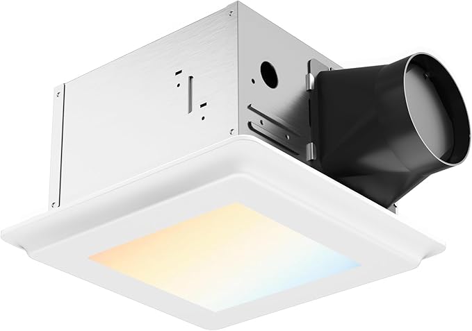 Amico Bathroom Exhaust Fan with Light, 110 CFM, 1.0 Sones, 5CCT, Easy Retrofit without Attic Access, Adjustable Bathroom Fan with light, Quiet Operation, ETL & FCC Certified by Amico