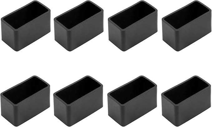 8Pcs Rectangle PVC Furniture Leg Caps (3/4" x 1-1/2"), Vinyl Flexible Chair Leg Caps for Patio Indoor Chair Table Bed, 19 x 39mm by Bonsicoky