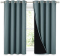 NICETOWN 100% Blackout Curtains 54 inches Long, Double-Deck Completely Blackout Window Treatment Thermal Insulated Lined Drapes for Small Window (Aqua, 1 Pair, 52 inches Width Each Panel) by NICETOWN