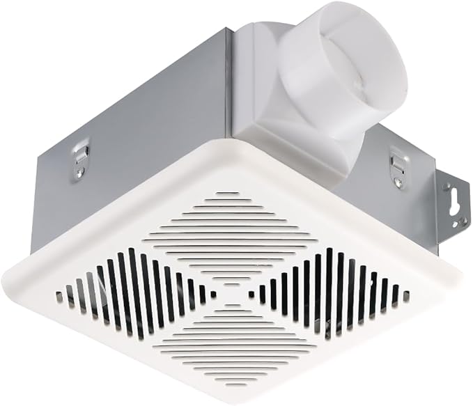 Bathroom Exhaust Fan 70CFM 2.0Sone, Quiet Bath Fan with 3inch duct for Bathroom Ceiling, Energy-Saving Household Ventilation,Ceiling or Wall Mounted, White Plastic Grille by Unknown