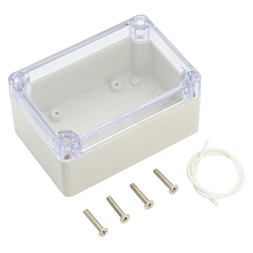 LeMotech ABS Plastic Junction Box Dustproof Waterproof IP65 Electrical Enclosure Box Universal Project Enclosure Grey with PC Transparent Clear Cover 3.9 x 2.7 x 2 inch(100 x 68 x 50 mm) by LeMotech