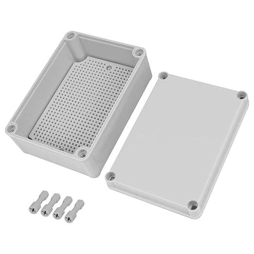 Junction Box，6.9"x 4.9"x 3" Outdoor Electrical Box with Mounting Plate, IP67 Dustproof Waterproof ABS Plastic Project Box, DIY Electrical Enclosure Gray (175x 125x 75 mm) by HoHaing