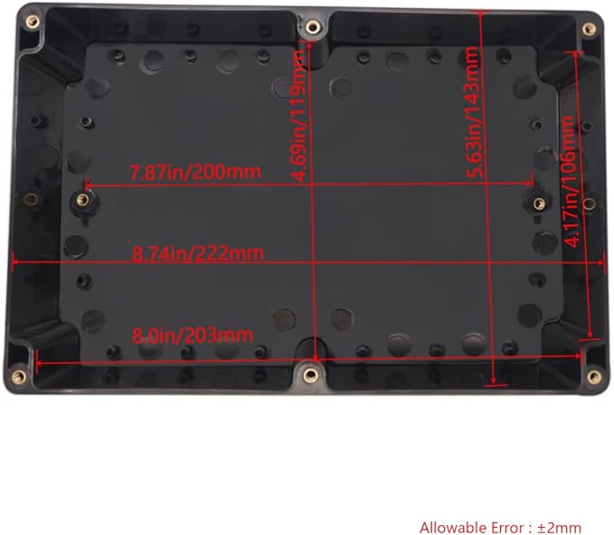 Project Box IP65 Waterproof Junction Box ABS Plastic Black Electrical Boxes DIY Electronic Project Case Power Enclosure 9.06x5.91x3.35 inch (230x150x87 mm) - Image 3