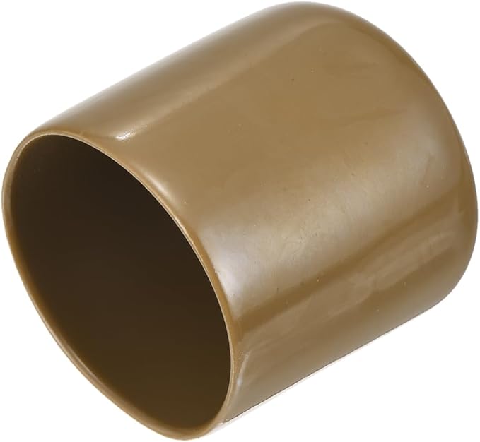 uxcell 20pcs Rubber End Caps 39mm(1 1/2") ID Vinyl PVC Round Tube Bolt Cap Cover Screw Thread Protectors Light Brown by uxcell