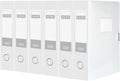 HUA JIE A4 Storage File Boxes Plastic Archives Cases with Lid, File Folder Organizer Document Filing Box for office,31×7.5×23.5 cm, Transparent(Pack of 6) by HUA+JIE