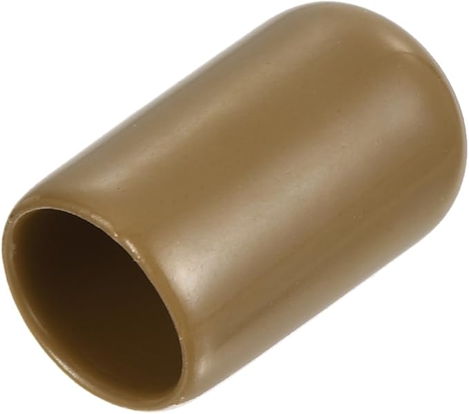 uxcell 20pcs Rubber End Caps 10.5mm ID Vinyl PVC Round Tube Bolt Cap Cover Screw Thread Protectors Light Brown by uxcell