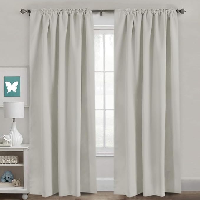 H.VERSAILTEX Blackout Curtains Thermal Insulated Window Treatment Panels Room Darkening Blackout Drapes for Living Room Back Tab/Rod Pocket Bedroom Draperies (2 Panels, Pale Oak, 52 x 96 Inch) - Image 2
