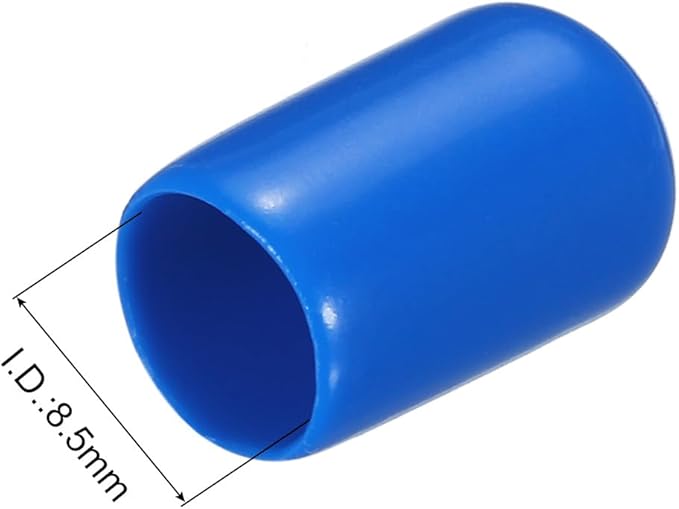 uxcell 20pcs Rubber End Caps 8.5mm ID Vinyl PVC Round Tube Bolt Cap Cover Screw Thread Protectors Blue - Image 3