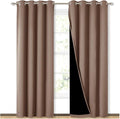 NICETOWN Cold Blocking Curtains, 100% Blackout Curtains Thermal, Noise Reduction and Privacy Curtains for Patio Door, Black Lined Blackout Drapes with Grommet Top, Cappuccino, 1 Pair, W52 x L84 by NICETOWN