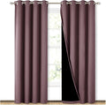 NICETOWN 100% Blackout Curtains 84 inches Long, Pair of Energy Smart & Noise Blocking Out Drapes for Baby Room Window, Thermal Insulated Guest Room Lined Window Dressing(Dry Rose, 52 inches Wide) by NICETOWN