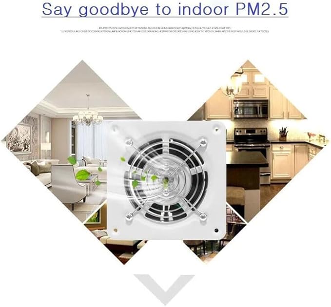 4'' Wall-Mounted Exhaust Fan, Small Bathroom Metal Iron Ventilation Fan, IPX4 118CFM Window Extractor Fan with Anti-backflow Check for Toilet, Office, Garage, Attic - Image 7