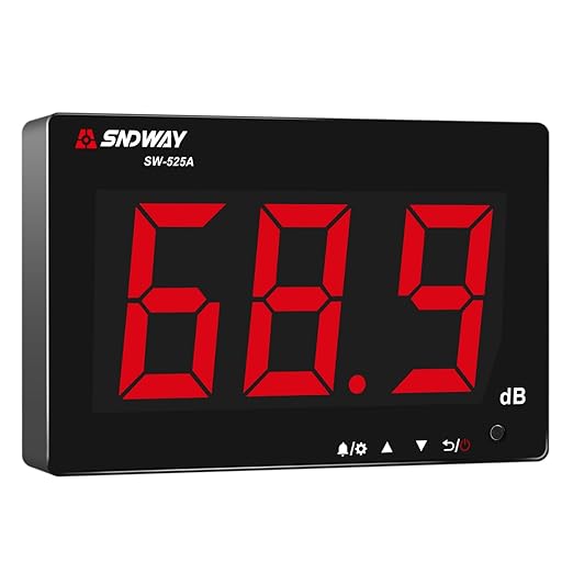 Decibel Meter 30dB-130dB, Wall Mounted Hanging Sound Level Meter for Classroom Noise, Large Screen SPL Meter with Alarm, USB Powered Noise Tester for Public Area/Restaurant by XRCLIF