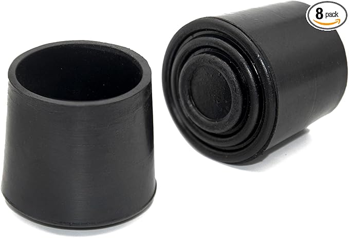 Flyshop 1-1/4", 32 mm, Patio Round Chair Leg Caps, Furniture Table Feet Covers Floor Protectors, Anti-Skid Durable Thick Rubber Leg Tips, 8 Pack, Black by Flyshop