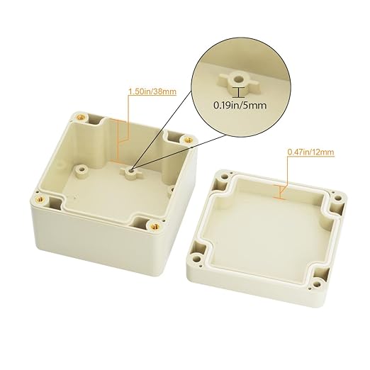 LeMotech Waterproof Dustproof IP65 ABS Plastic Junction Box Universal Electric Project Enclosure Pale Gray 3.3 x 3.2 x 2.2 inch (83 x 81 x 56 mm) - Image 4