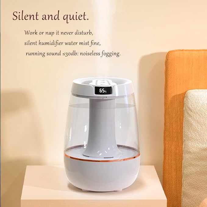 Humidifier for Bedroom,3 Liter Cool Mist Humidifier, Silent dual-nozzle humidification with a soothing night light. Water Shortage Auto Shut Off, For Large Rooms,Nurseries and Plants - Image 5