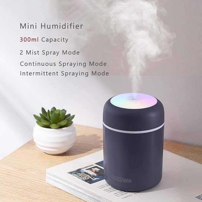 Colorful Cool Mini Humidifier,Essential Oil Diffuser Aroma Essential Oil USB Cool Mist Humidifier,2 Adjustable Mist Modes, Super Quiet,for Car,Office,Bedroom(Pink) - Image 3