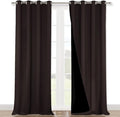 NICETOWN Full Shading Curtains 90 inches Long 2 Panels Set for Windows, Brown, Pack of 2, 52 inches W, Super Heavy-Duty Black Lined Blackout Curtains for Bedroom, Privacy Assured Window Treatment by NICETOWN