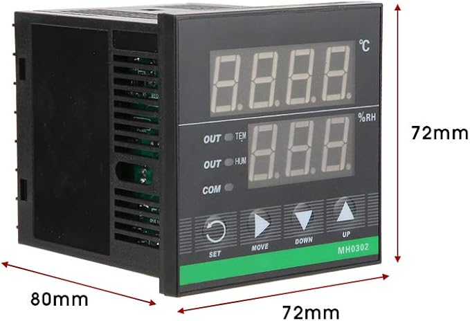 MH0302 Digital Temperature Humidity Controller High Precision Panel Mounted Sensor with LED Display for Industrial Agricultural and Depot Control 72x72mm - Image 5