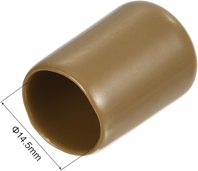 uxcell 20pcs Rubber End Caps 14.5mm ID Vinyl PVC Round Tube Bolt Cap Cover Screw Thread Protectors Light Brown - Image 3