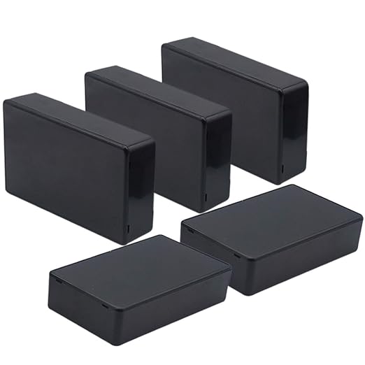 Zulkit 5Pcs Project Boxes ABS Plastic Electrical Project Case Power Junction Box Black 3.94 x 2.36 x 0.98 inch (100 x 60 x 25mm) by Zulkit