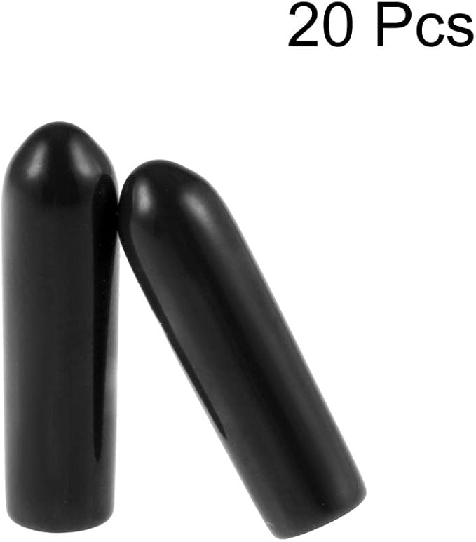 uxcell 20pcs Rubber End Caps 2.5mm ID Vinyl Round Tube Bolt Cap Cover Thread Protectors Black - Image 2