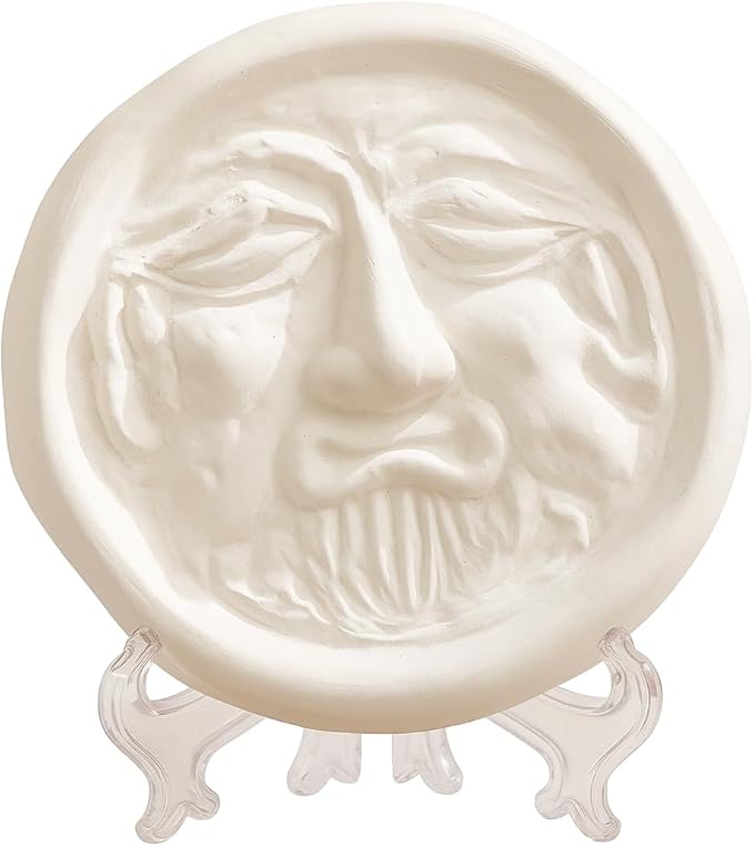 Air Purifying Healing Ceramic Object-Ancient Korean Demon Hunter's Face Roof Tile-Bearded Face Ceramic Home Décor-Air Purifying Effects, Eliminates Bad Odors, Humidity Control by CRECEN-HealingSpacesforYou