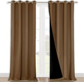 NICETOWN 100% Blackout Blinds, Set of 2, 46" x 102", Gold Brown, Laundry Room Decor Window Treatment Curtains for Large Patio Sliding Door, Thermal Insulated Curtains for Bedroom by NICETOWN
