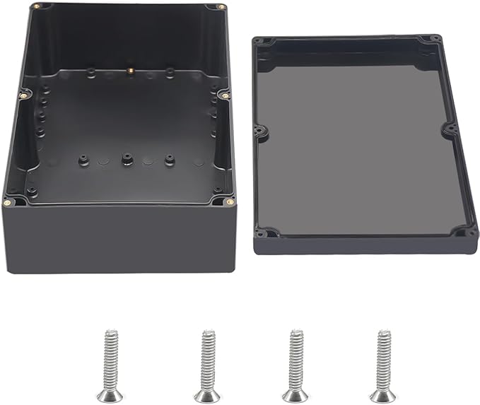 Outdoor Waterproof Junction Box IP67 Project Box ABS Black Electrical Boxes Electronic Enclsoure for DIY Project 10.4 x 7.2 x 3.7 inch (263x182x95mm) by Otdorpatio