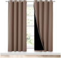 NICETOWN Living Room Completely Shaded Draperies, Privacy Protection & Noise Reducing Ring Top Drapes, Black Lined Insulated Window Treatment Curtain Panels(Cappuccino, 2 Pieces, W52 x L72) by NICETOWN