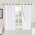 H.VERSAILTEX 100% Blackout Curtains for Bedroom Thermal Insulated Linen Textured Curtains Heat and Full Light Blocking Drapes Living Room Curtains 2 Panel Sets, 52x63 - Inch, Pure White by HVERSAILTEX