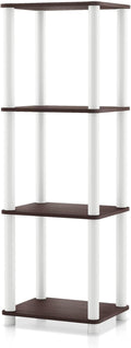 Homes: Inside + Out Apexa Modern 4-Tier Narrow Shelving Units, Collectibles Display Shelves, Easy Assembly Standing Shelf, Home Storage Organizer for Living Room, Bedroom, Office, Espresso by HOMESInsideOut