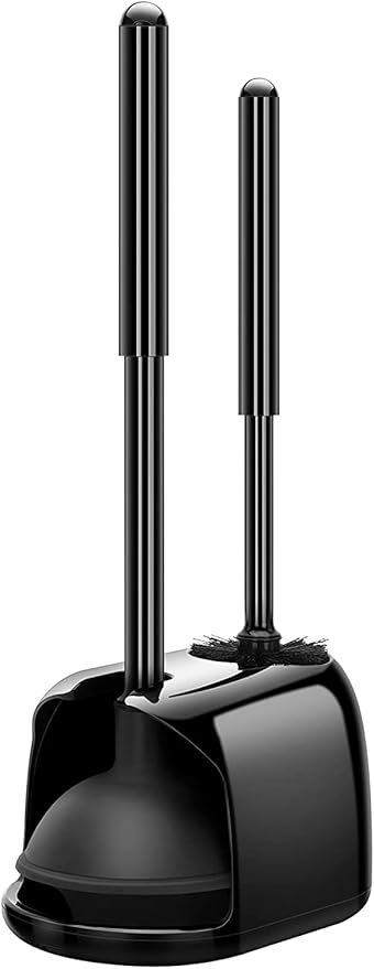 SetSail Toilet Brush and Plunger Set, Toilet Plungers for Bathroom Heavy Duty Toilet Bowl Brush and Holder Hidden Toilet Plunger and Brush Set for Deeply Cleaning - Black by SetSail